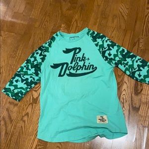Pink dolphin 3/4 sleeve shirt